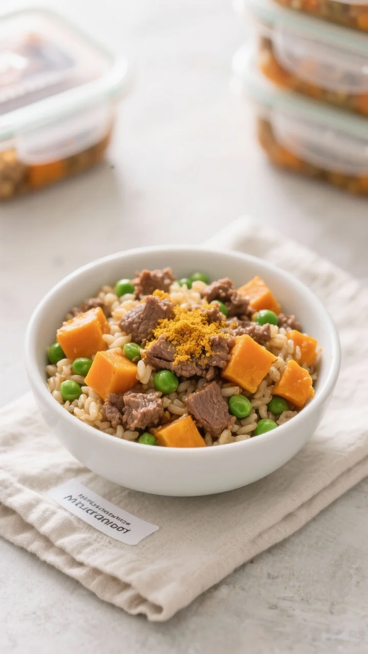 Beef, Pumpkin & Peas – Easy Homemade Dog Food