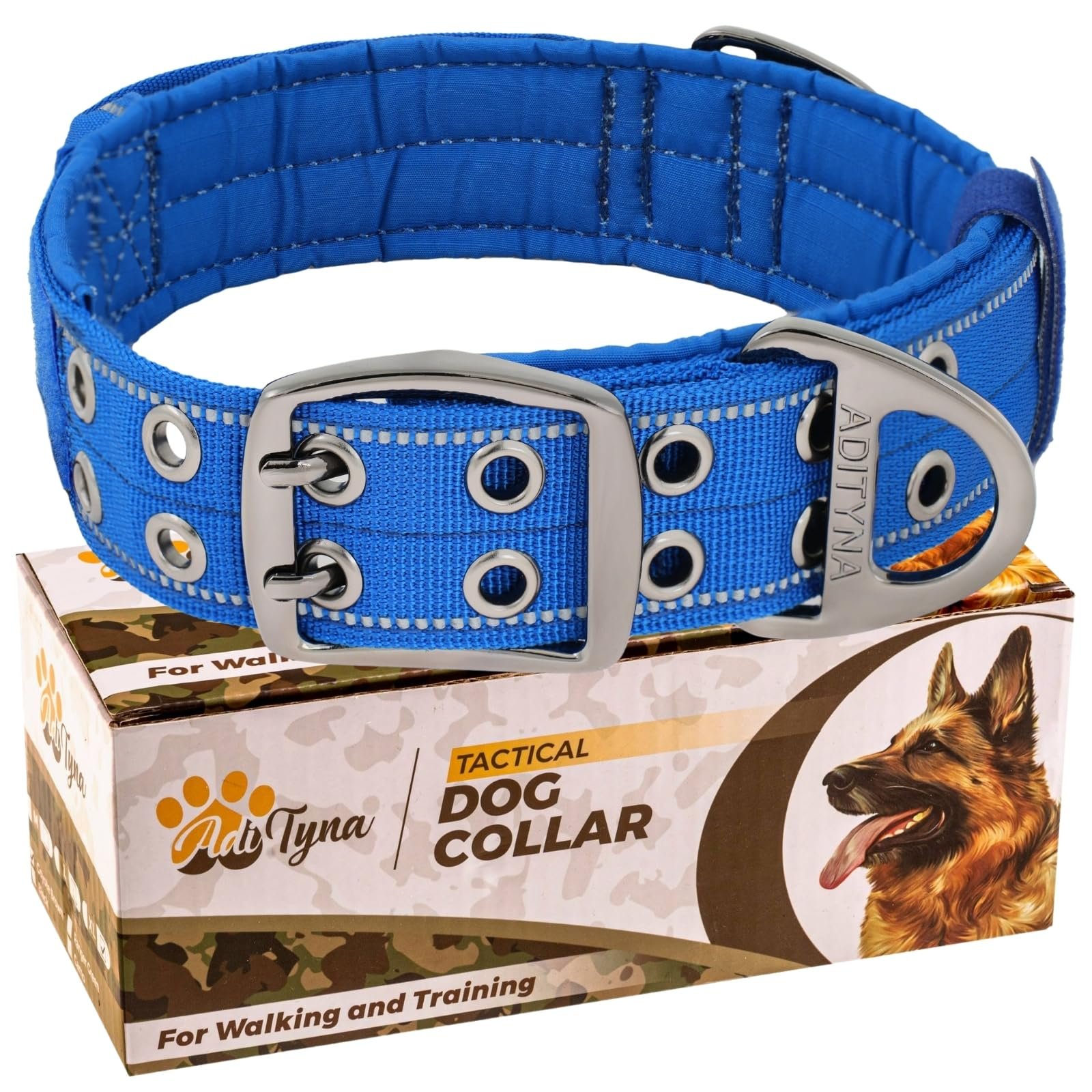 ADITYNA XXL Giant Dog Collar – 2″ Wide with Control Handle