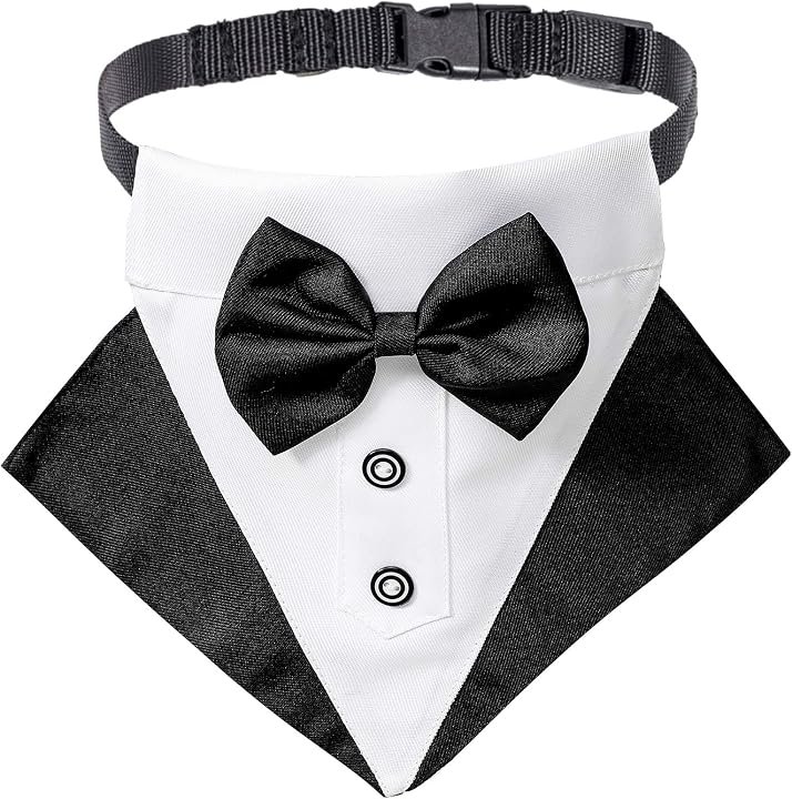 ADOGGYGO Tuxedo Bandana Dog Collar – Formal Wedding Wear