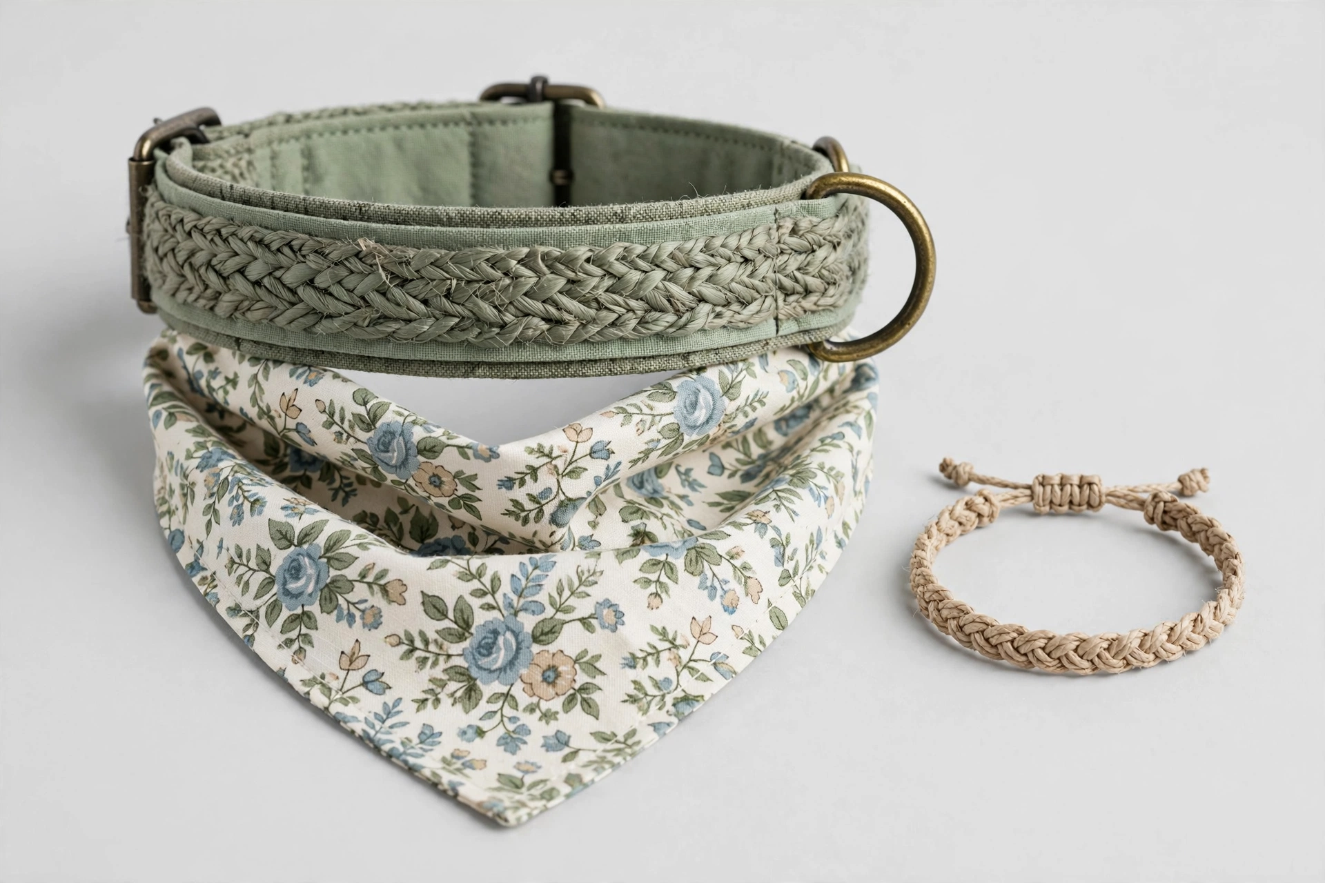Pettsie hemp bandana dog collar