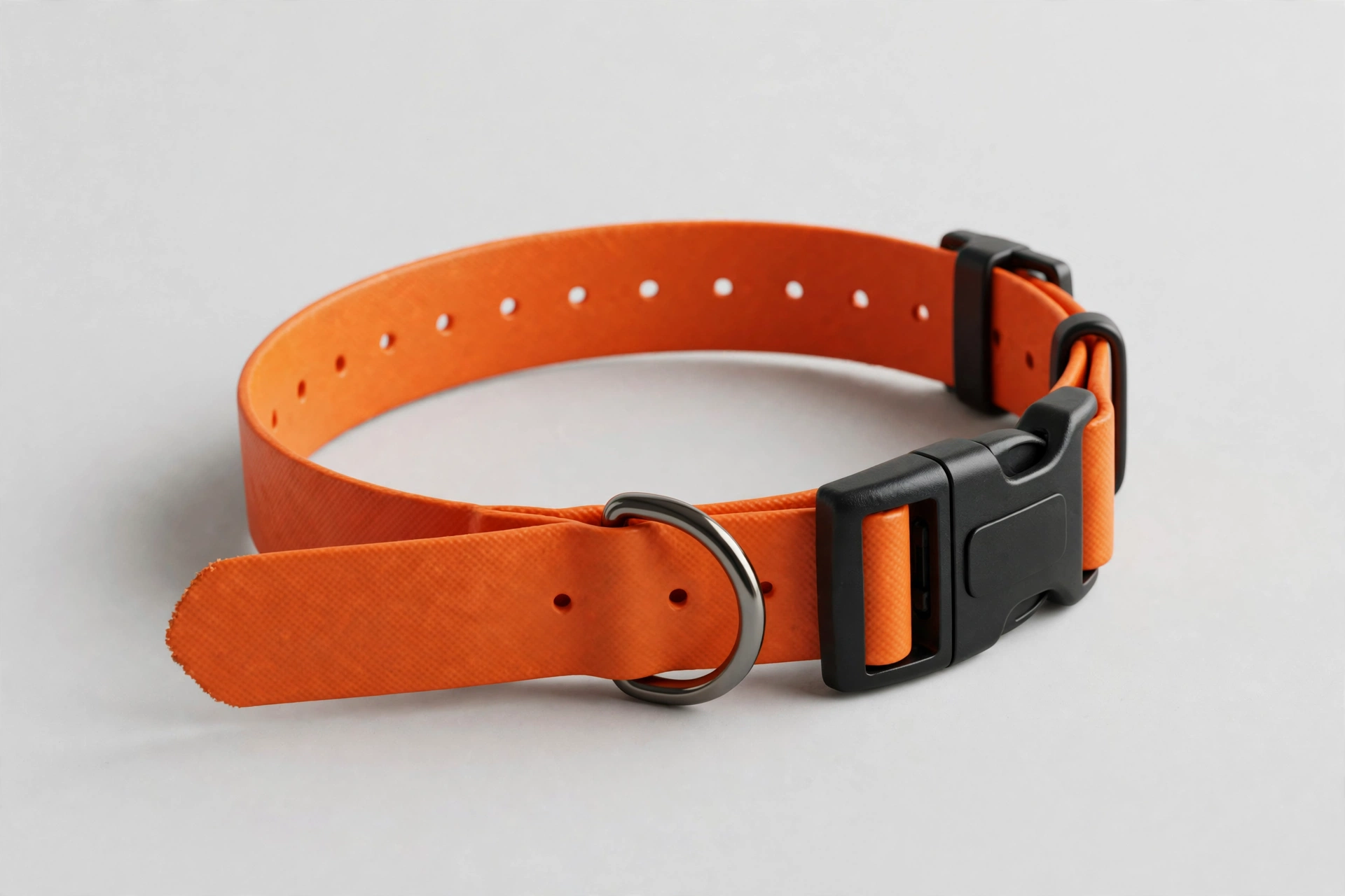 Educator trim-to-fit Biothane dog collar in orange