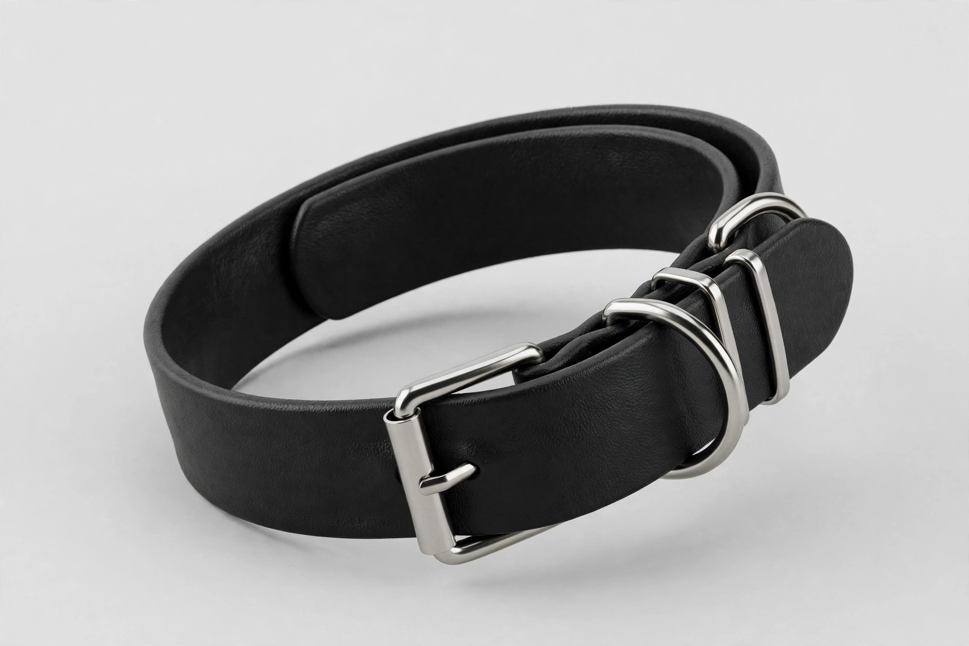 DogTraxs black Biothane dog collar for active dogs