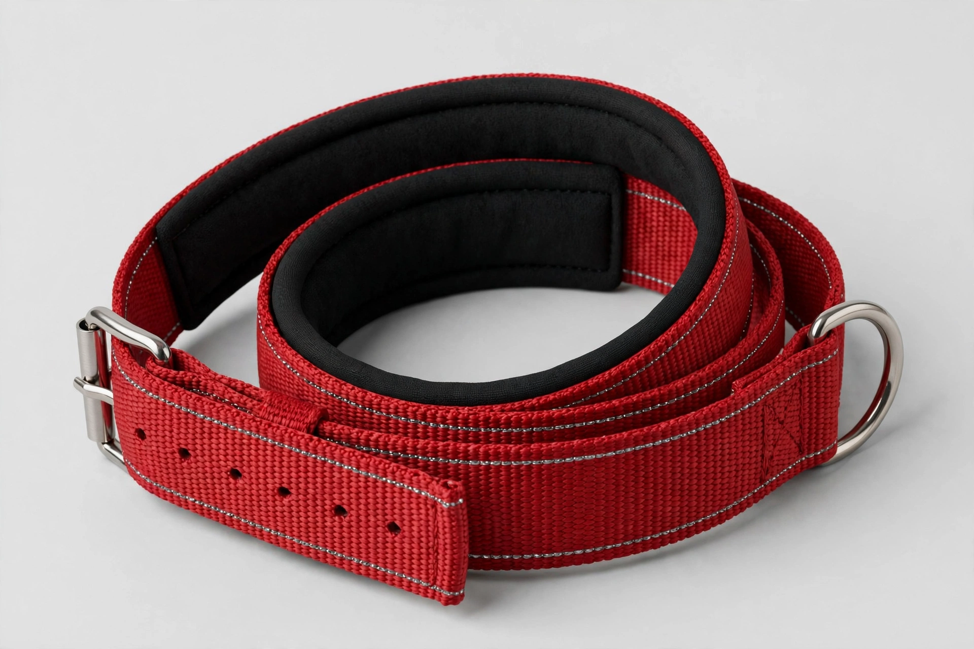 PetiFine red neoprene padded dog collar