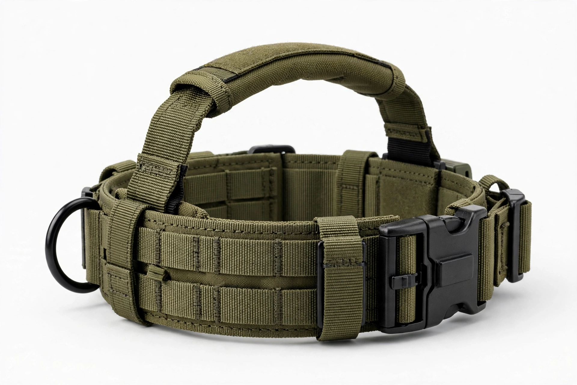 Tactical dog collar with control handle for large breeds