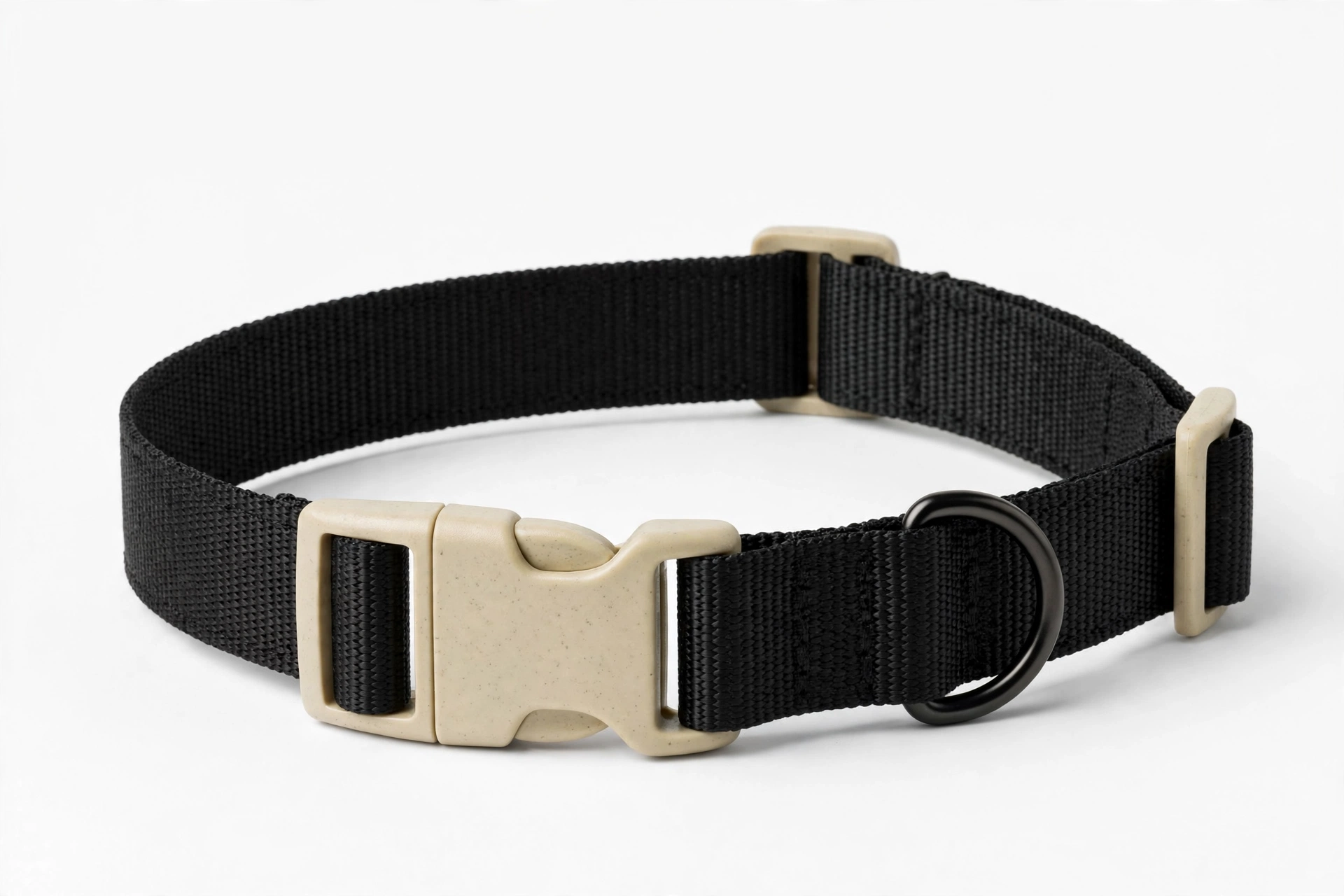Blueberry Pet black Essentials lightweight dog collar with eco-friendly buckle, editorial product photo