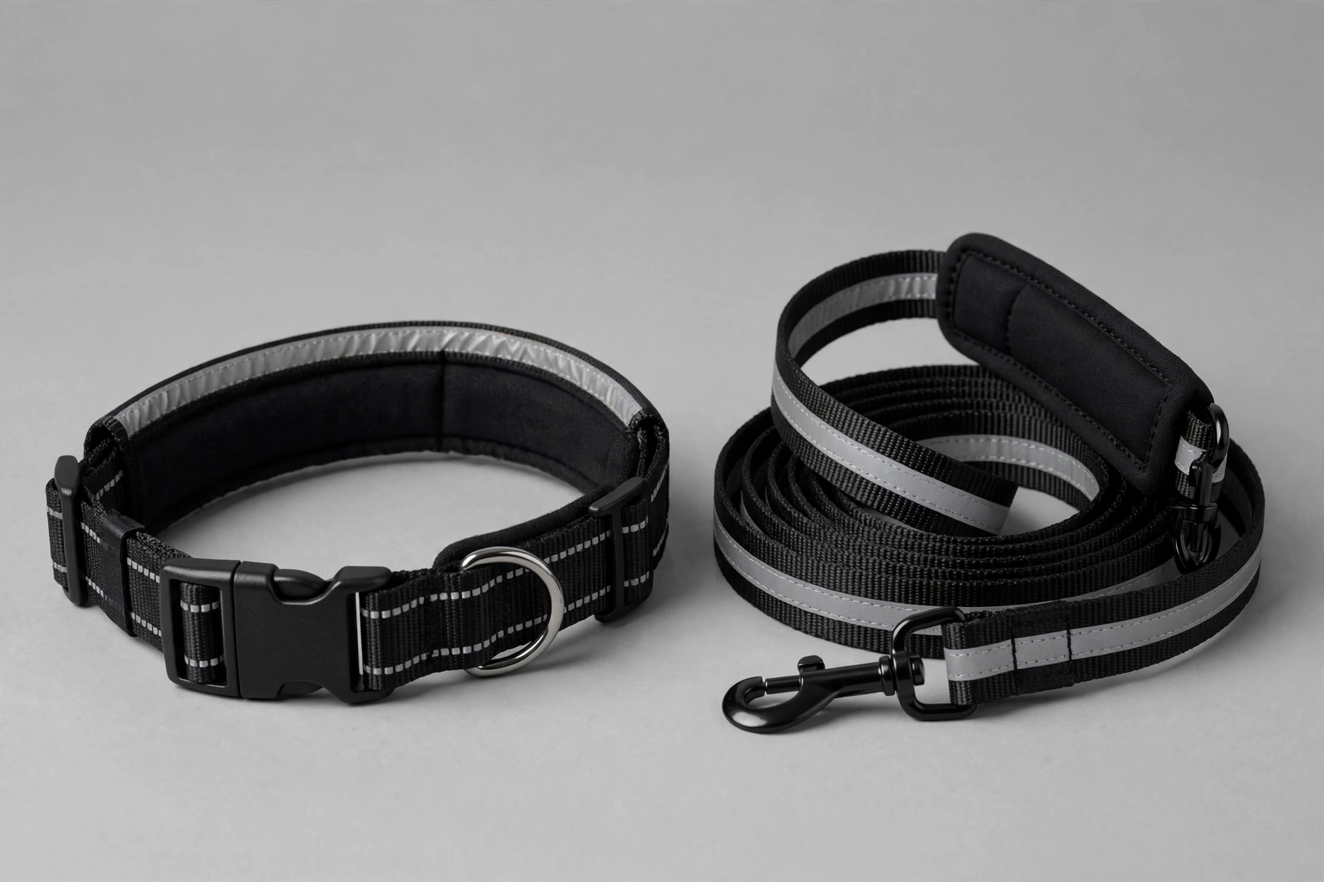 Taglory reflective collar and 6-foot leash set with padded handle, editorial product photo
