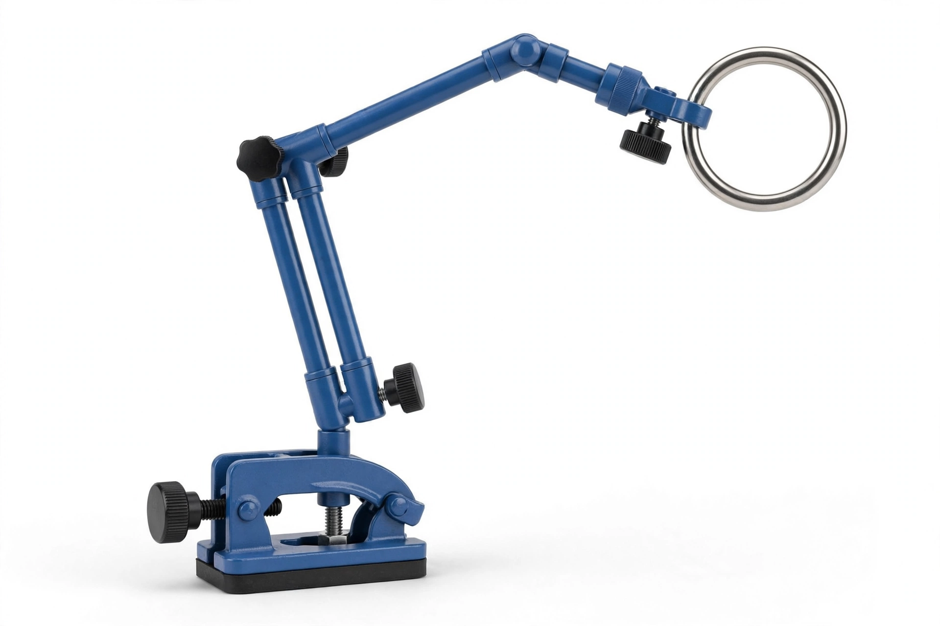 Downtown Pet Supply blue grooming arm with clamp and grooming loop, editorial product photo