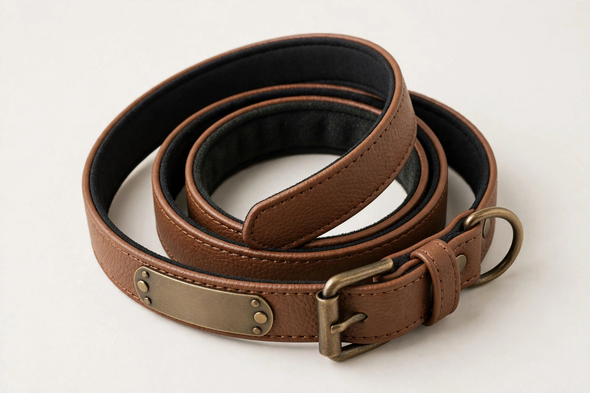 PETAILAUREL personalized faux leather nameplate collar