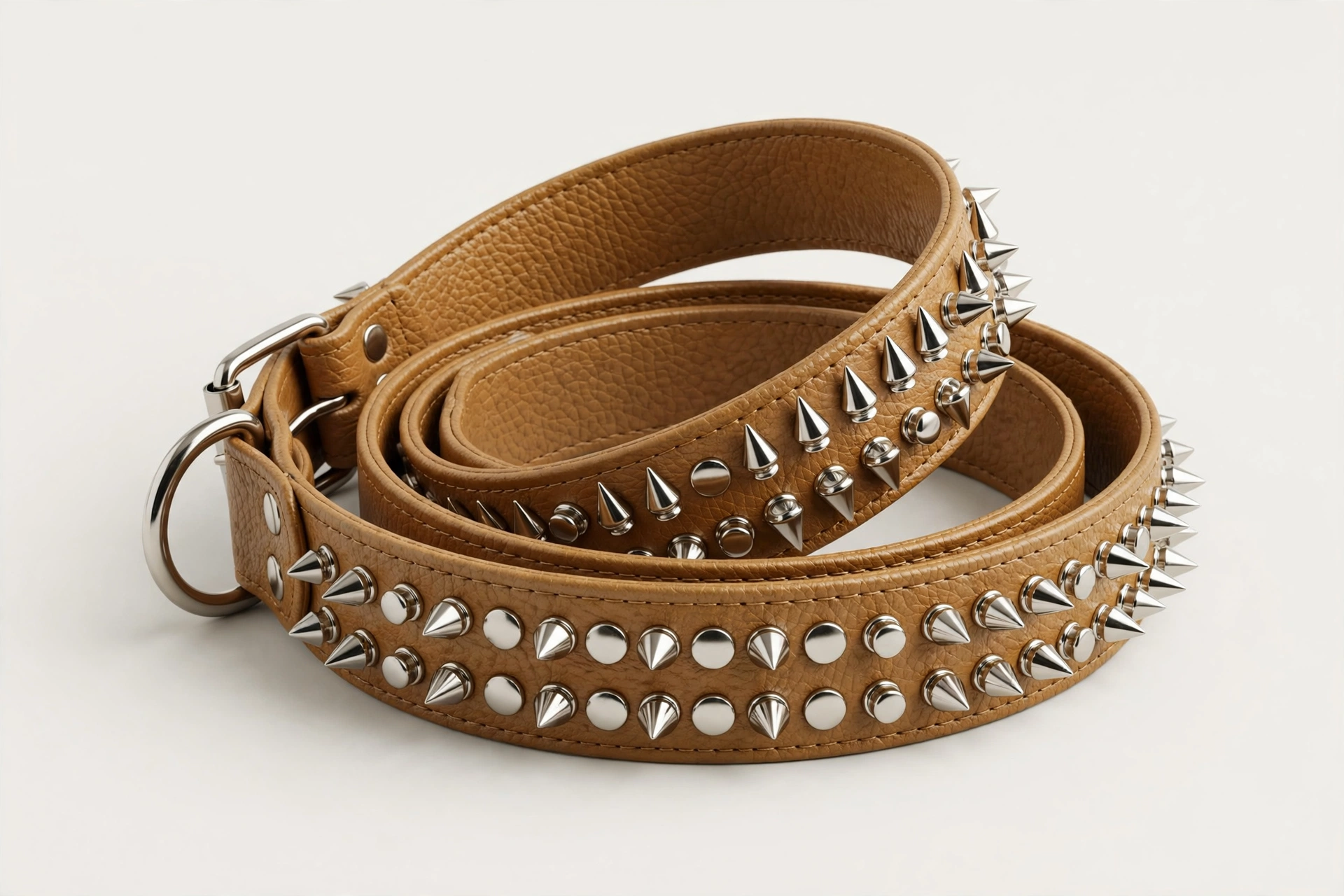Haoyueer wide spiked faux leather dog collar