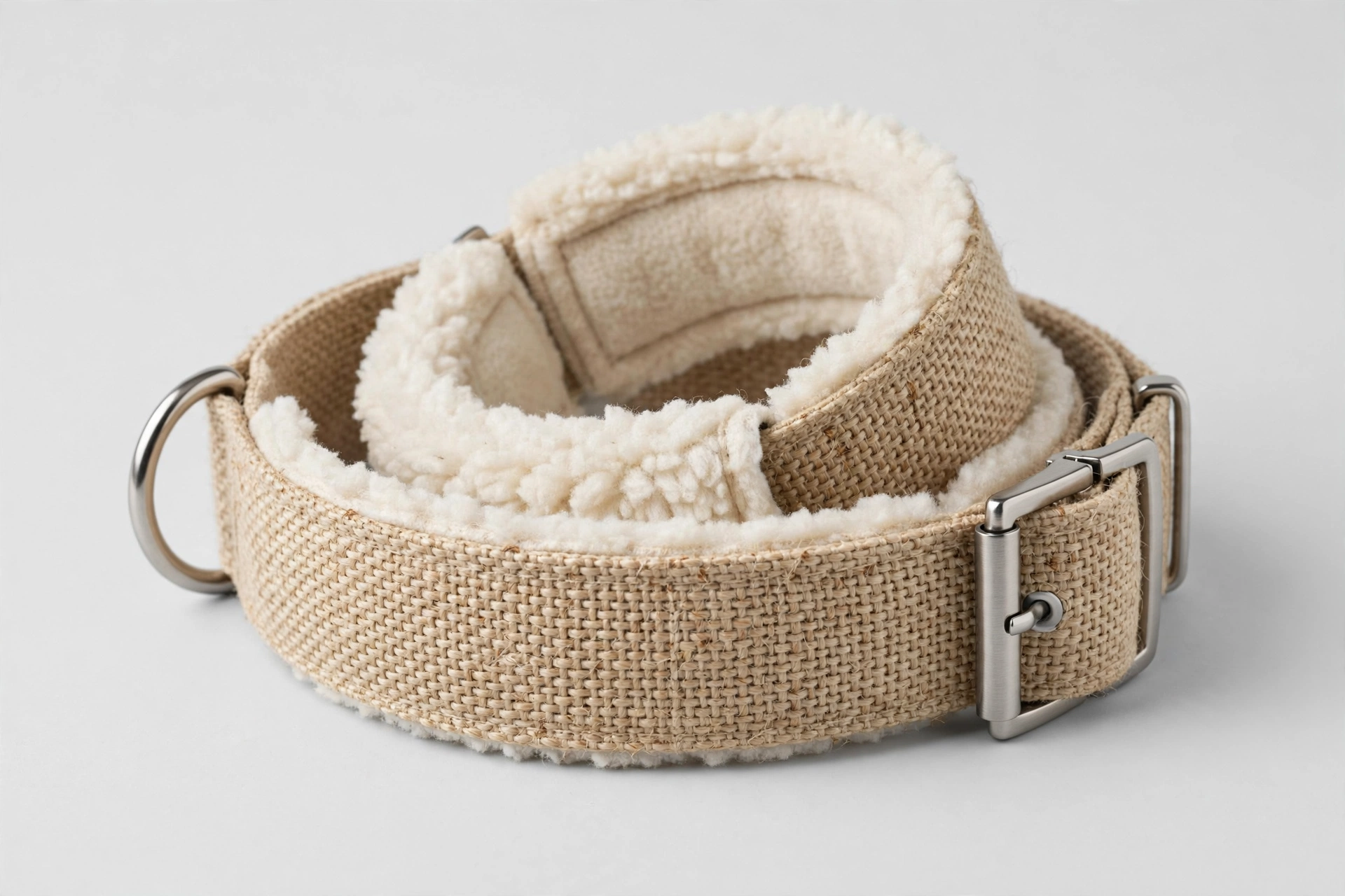 Petfino fleece-lined hemp dog collar