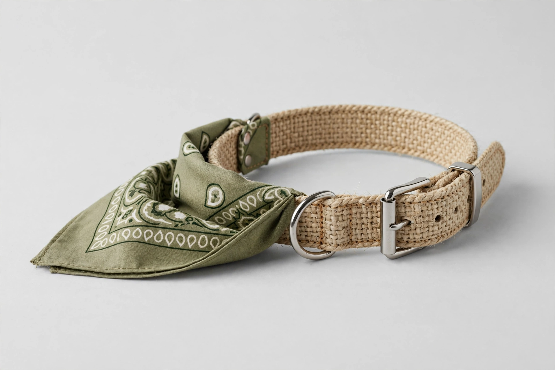 Pettsie hemp bandana collar with matching bracelet