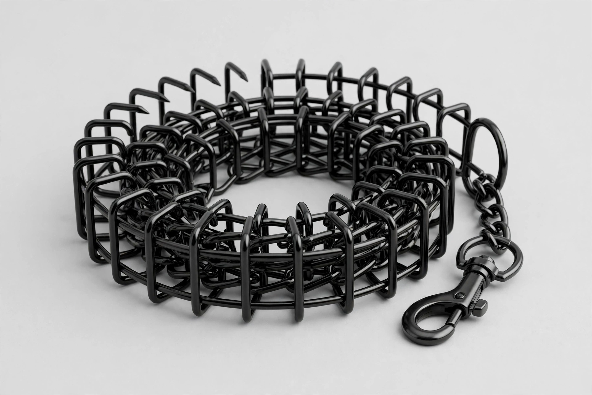 Herm Sprenger black stainless prong collar with swivel