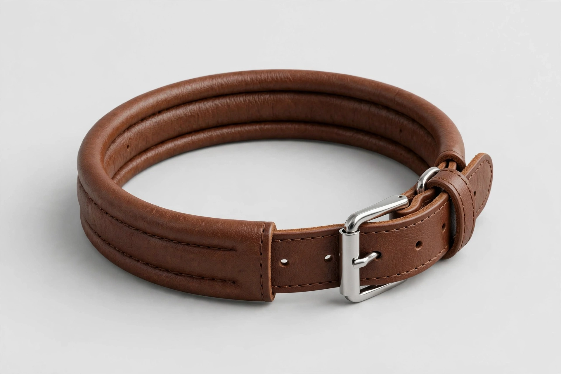 BRONZEDOG rolled leather dog collar
