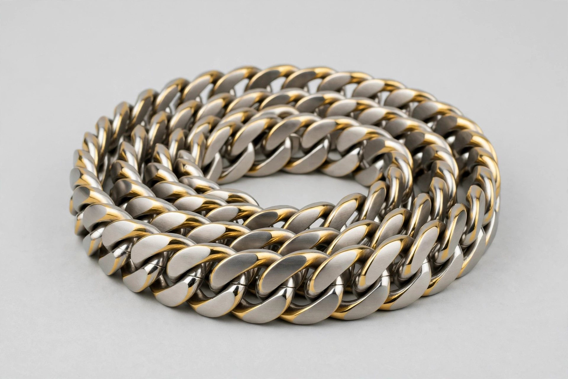 Youlehui gold-finish stainless steel Cuban link chain dog collar