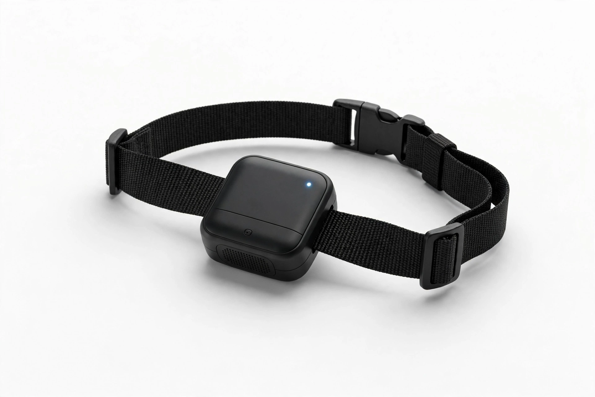 PetSafe ultrasonic bark control collar, collar-mounted receiver on nylon strap