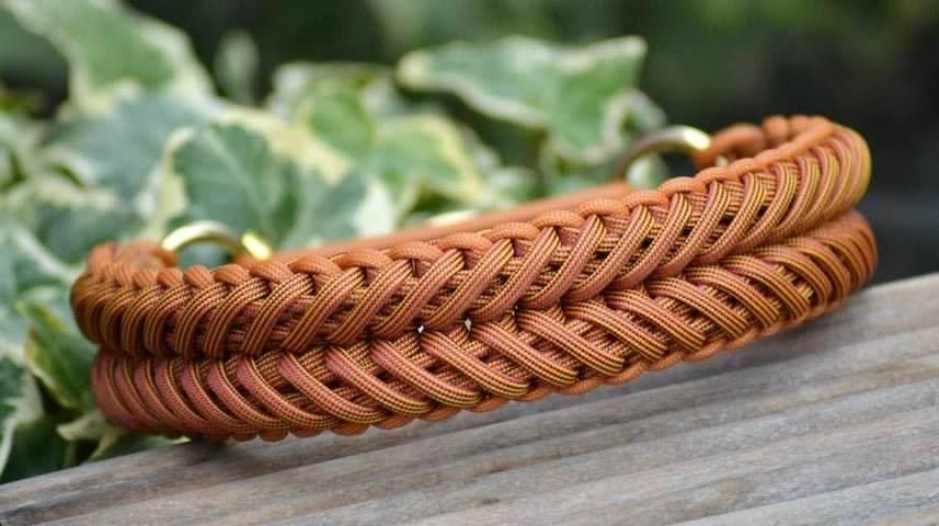 Copper Twist Paracord Biothane Collar – Handcrafted Style