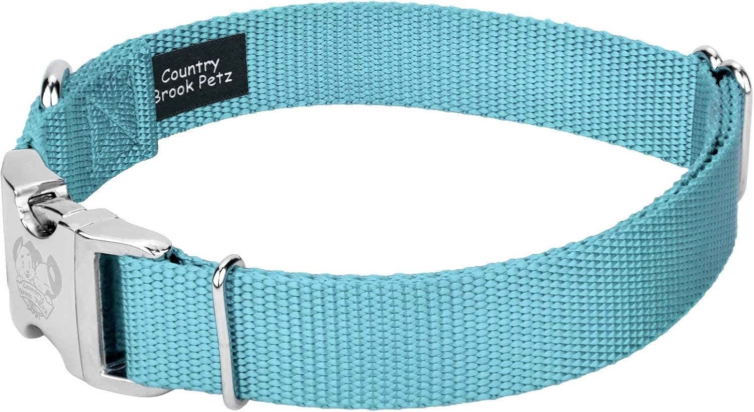 Country Brook Petz 3/4″ Dog Collar – Small, Metal Buckle
