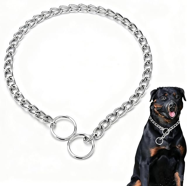 Cymiler Stainless Chain Martingale Collar Nylon Hybrid Dog