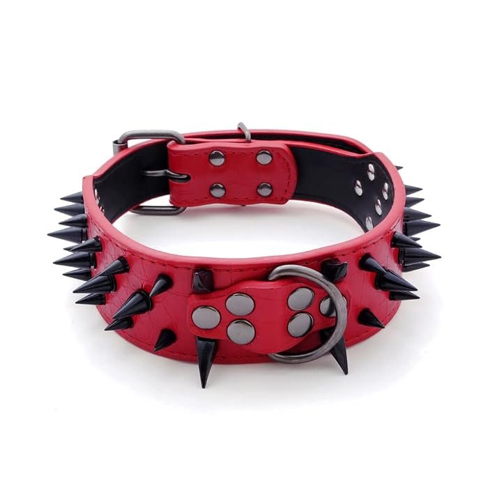 Haoyueer Spiked Dog Collar for Small Breeds – Faux Leather