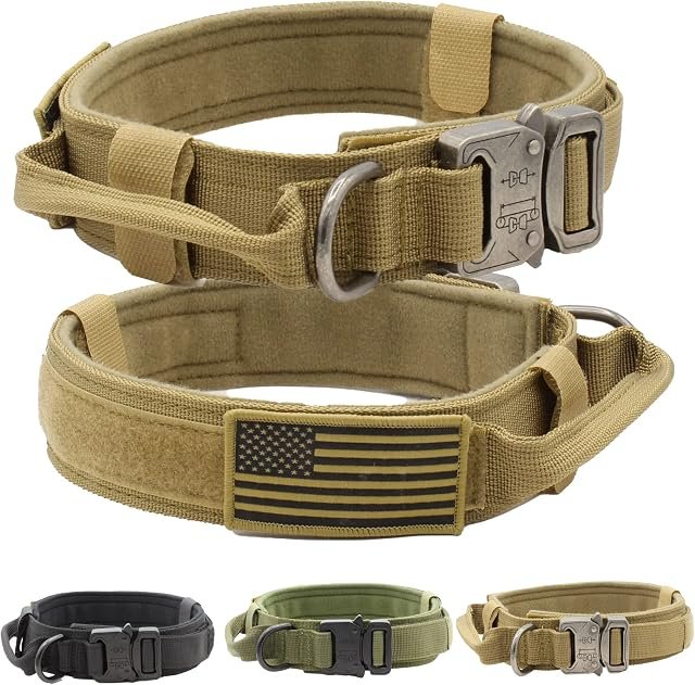 Heavy Duty Pin-Buckle Tactical Dog Collar – Belt Style Clasp