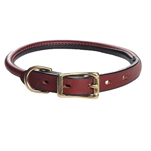 Mendota Rolled Leather Dog Collar – USA Made Bridle Leather