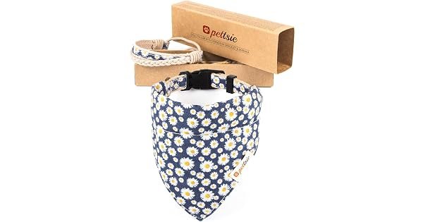 Pettsie Hemp Bandana Dog Collar Set with Matching Bracelet