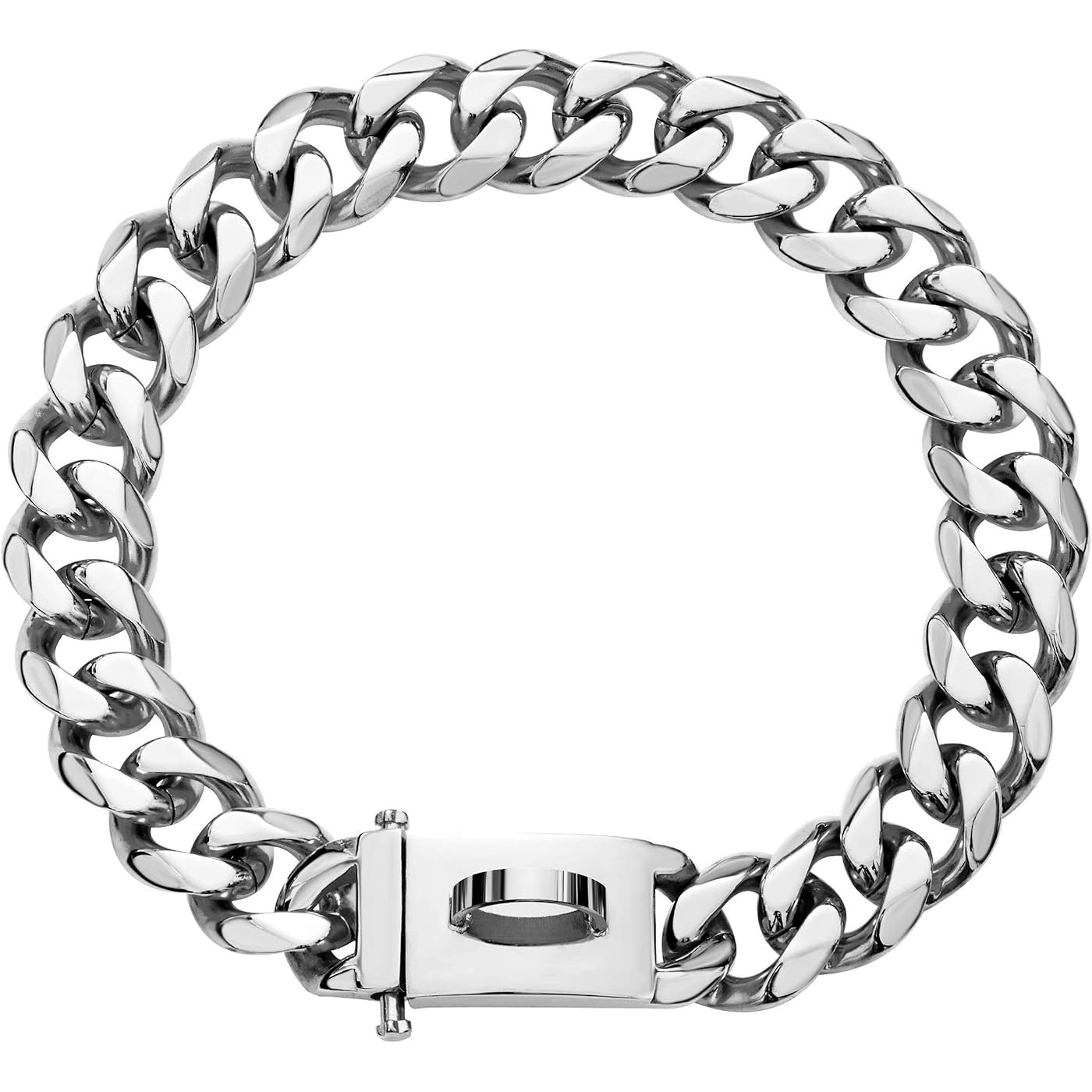 Silver Phantom Cuban Link Chain Dog Collar Large Breeds