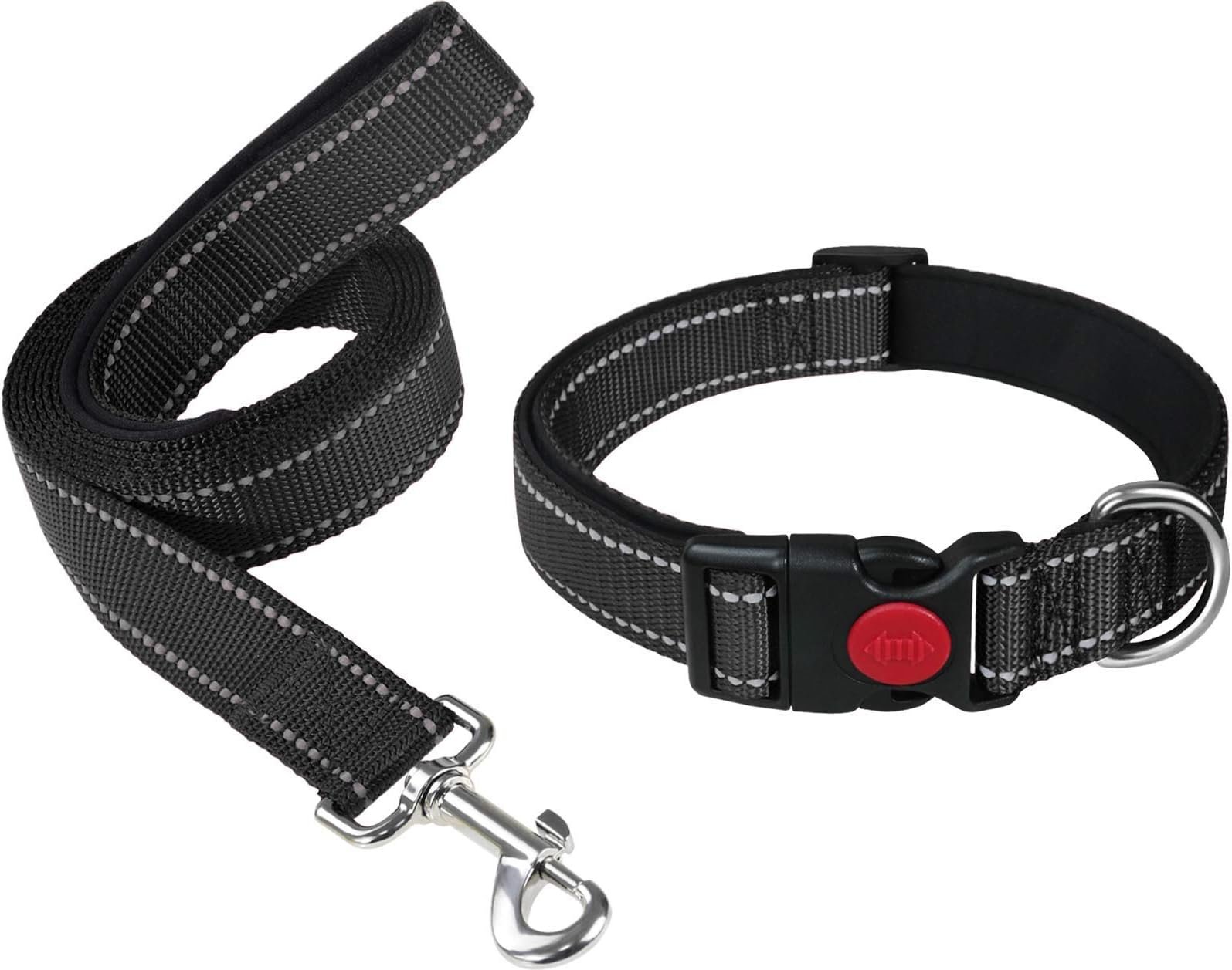 Taglory Reflective Dog Collar & Leash Set – XL for Big Dogs