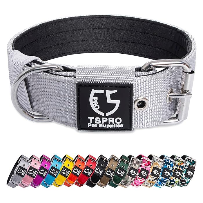 TSPRO Tactical Dog Collar 1.5″ – Padded Heavy Duty Value