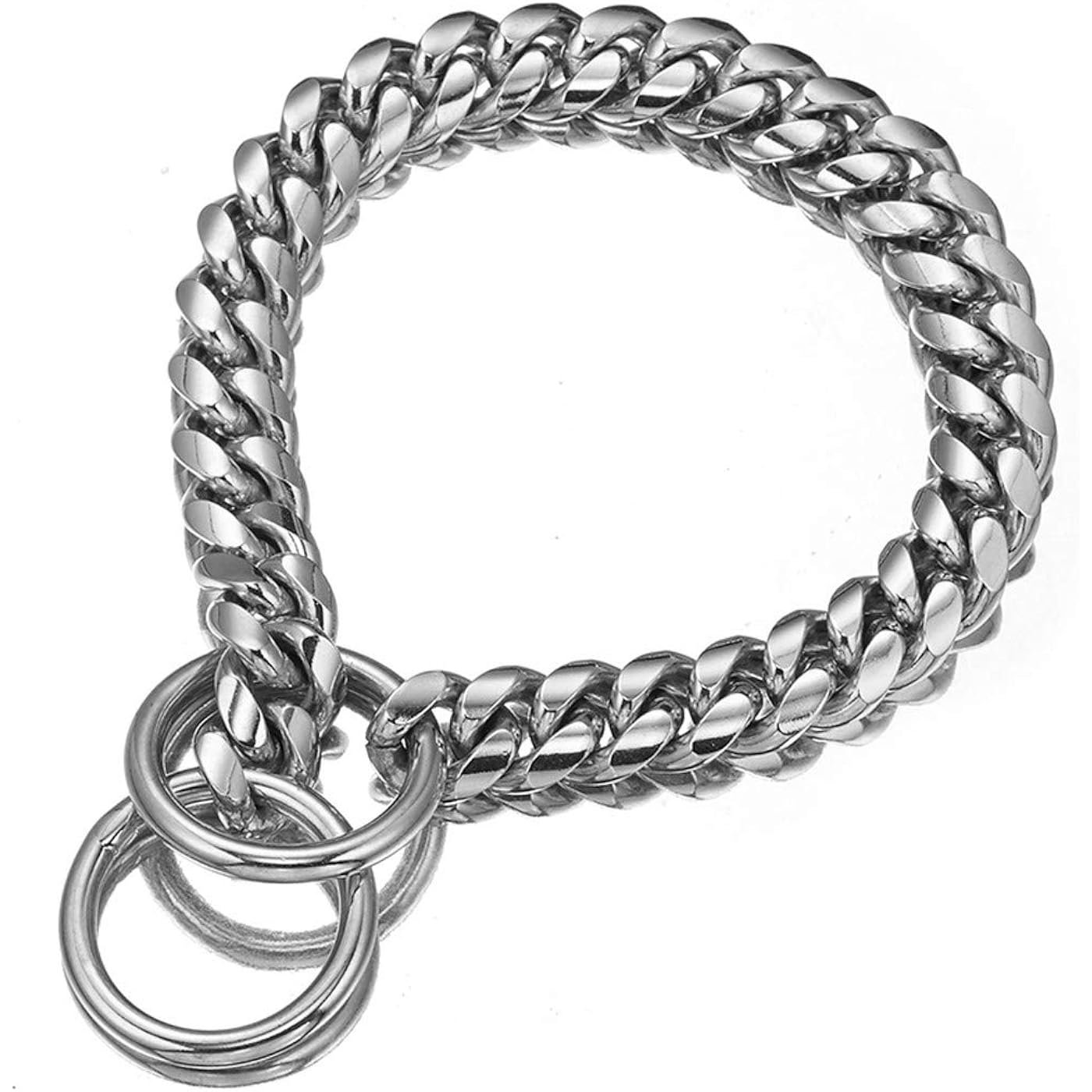 Youlehui Cuban Link Chain Collar for Dogs Gold-Tone Look